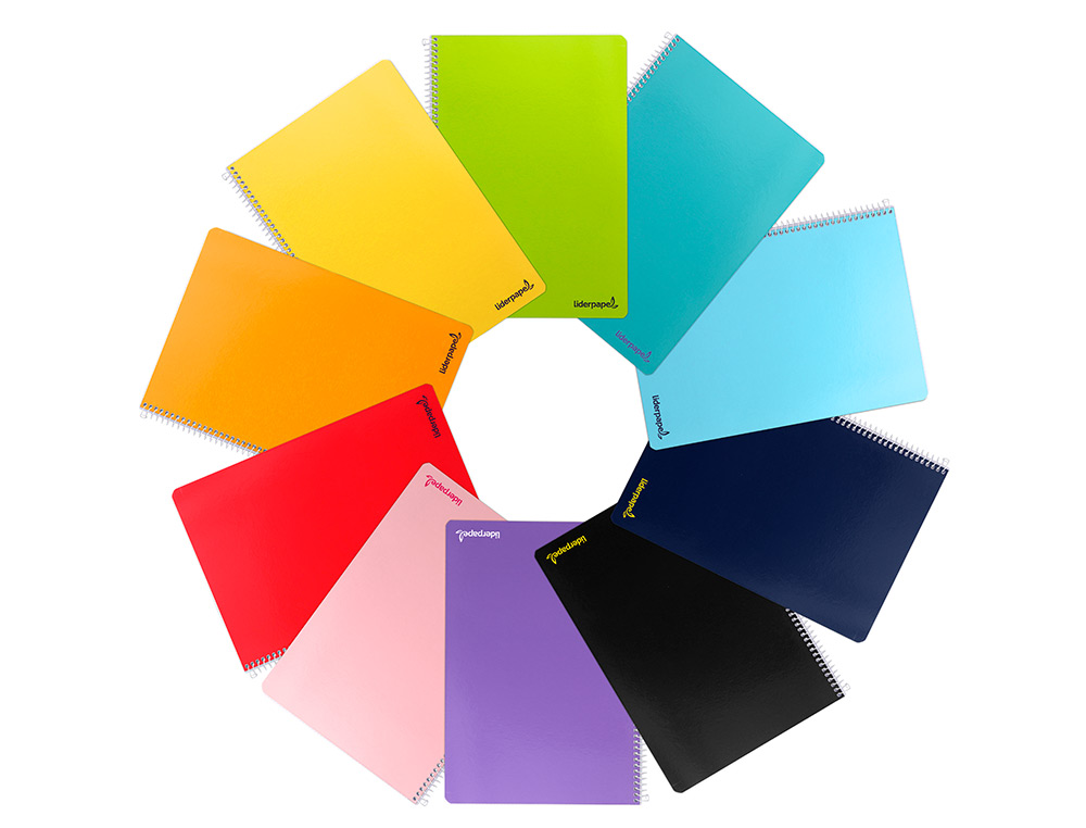 CADERNO ESPIRAL LIDERPAPEL DIN A4 SMART CAPA SUAVE 80 F 60GR PAUTADO 7MM DUPLA MARGEM 4 FUROS CORES SORTIDAS