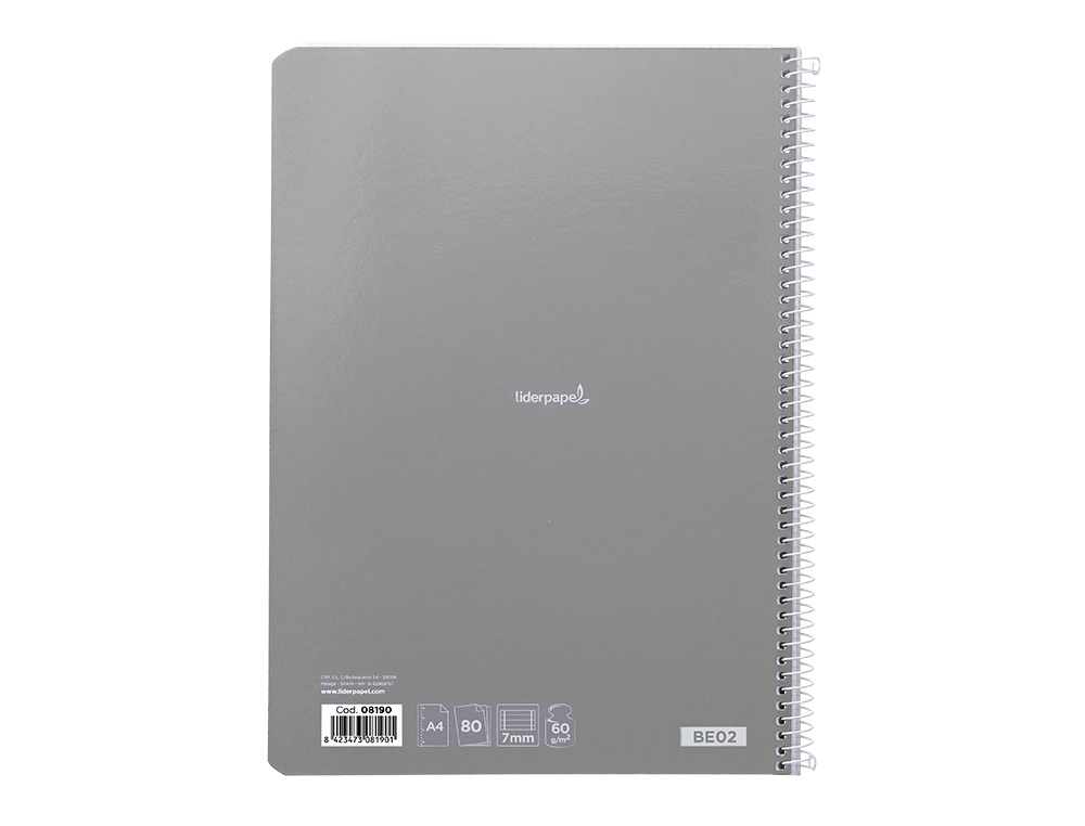CADERNO ESPIRAL LIDERPAPEL DIN A4 SMART CAPA SUAVE 80 F 60GR PAUTADO 7MM DUPLA MARGEM 4 FUROS CORES SORTIDAS