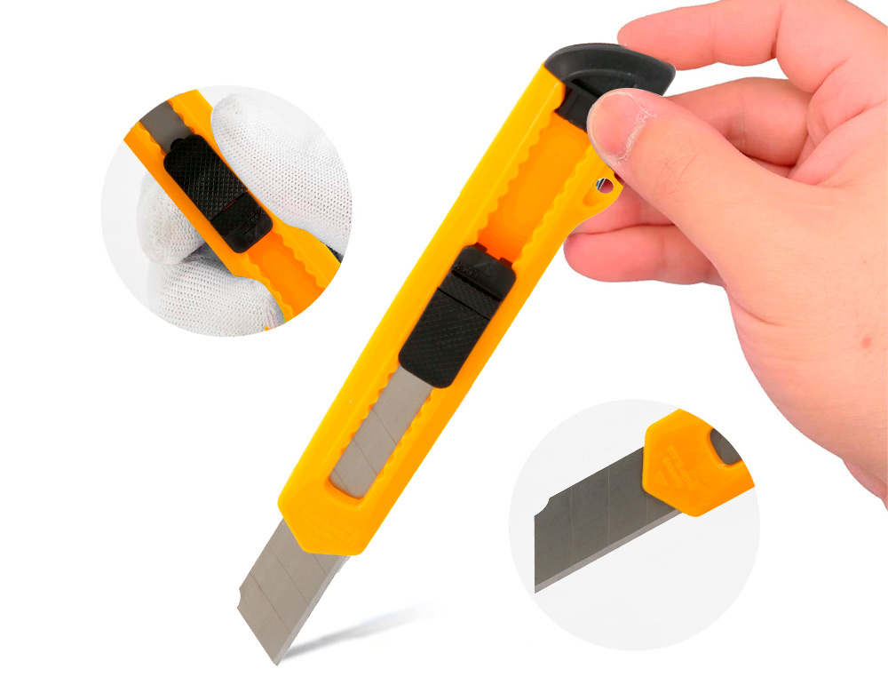 X-ATO Q-CONNECT LARGO DE PLSTICO LAMINA DE ACO 18 MM DE LARGURA COMPRIMENTO 150 MM BLISTER DE 1 UNIDADE