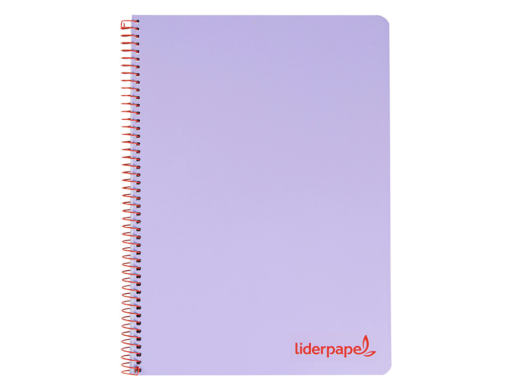 CADERNO ESPIRAL LIDERPAPEL A4 WONDER CAPA PLASTICO 80F 90GR QUADRICULA 4MM COM MARGEM VIOLETA