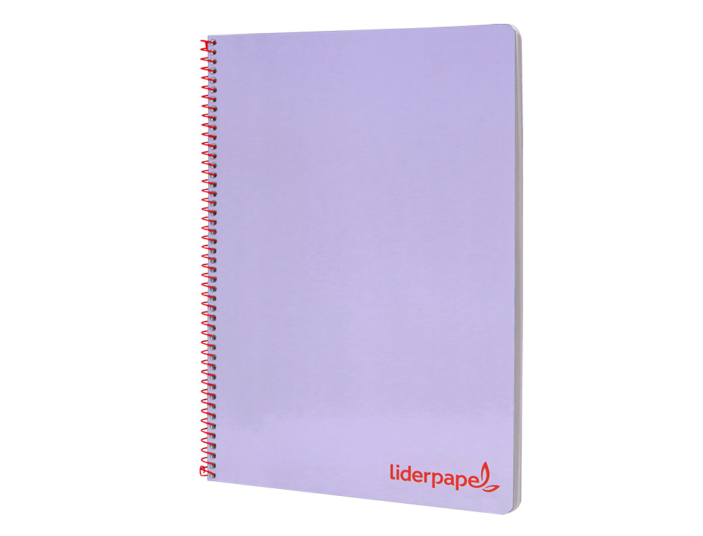 CADERNO ESPIRAL LIDERPAPEL A4 WONDER CAPA PLASTICO 80F 90GR QUADRICULA 4MM COM MARGEM VIOLETA