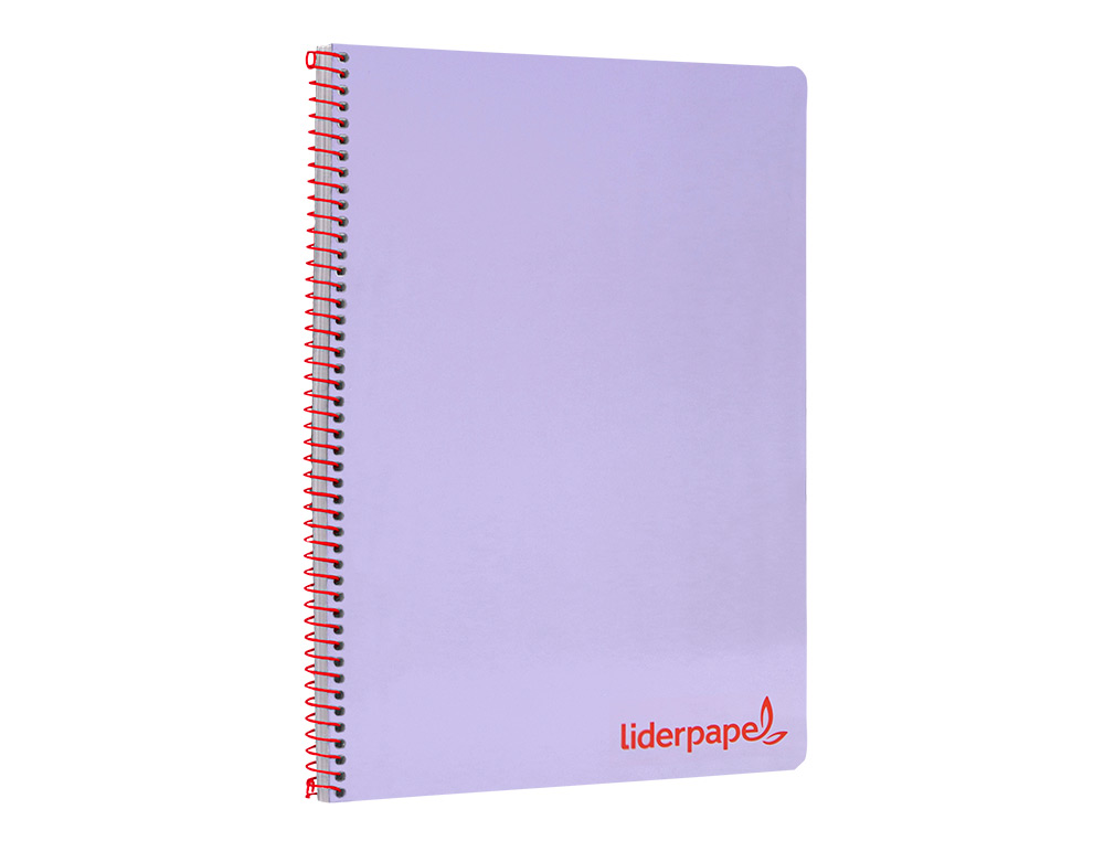 CADERNO ESPIRAL LIDERPAPEL A4 WONDER CAPA PLASTICO 80F 90GR QUADRICULA 4MM COM MARGEM VIOLETA