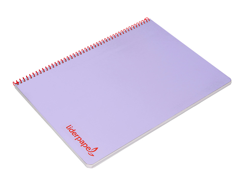 CADERNO ESPIRAL LIDERPAPEL A4 WONDER CAPA PLASTICO 80F 90GR QUADRICULA 4MM COM MARGEM VIOLETA