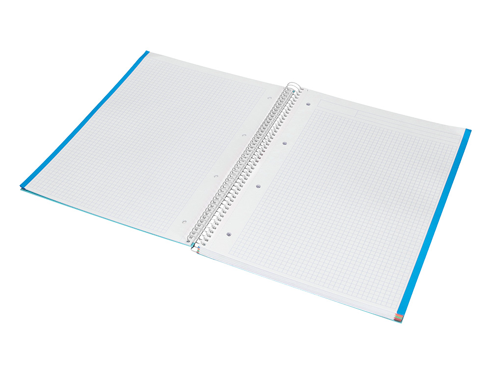 CADERNO ESPIRAL LIDERPAPEL JOLLY MICRO DIN A4 CAPA FORRADA 140 F 75 GR QUADRICULA 5MM 5 BANDAS DE CORES 4 FUROS COR CELE