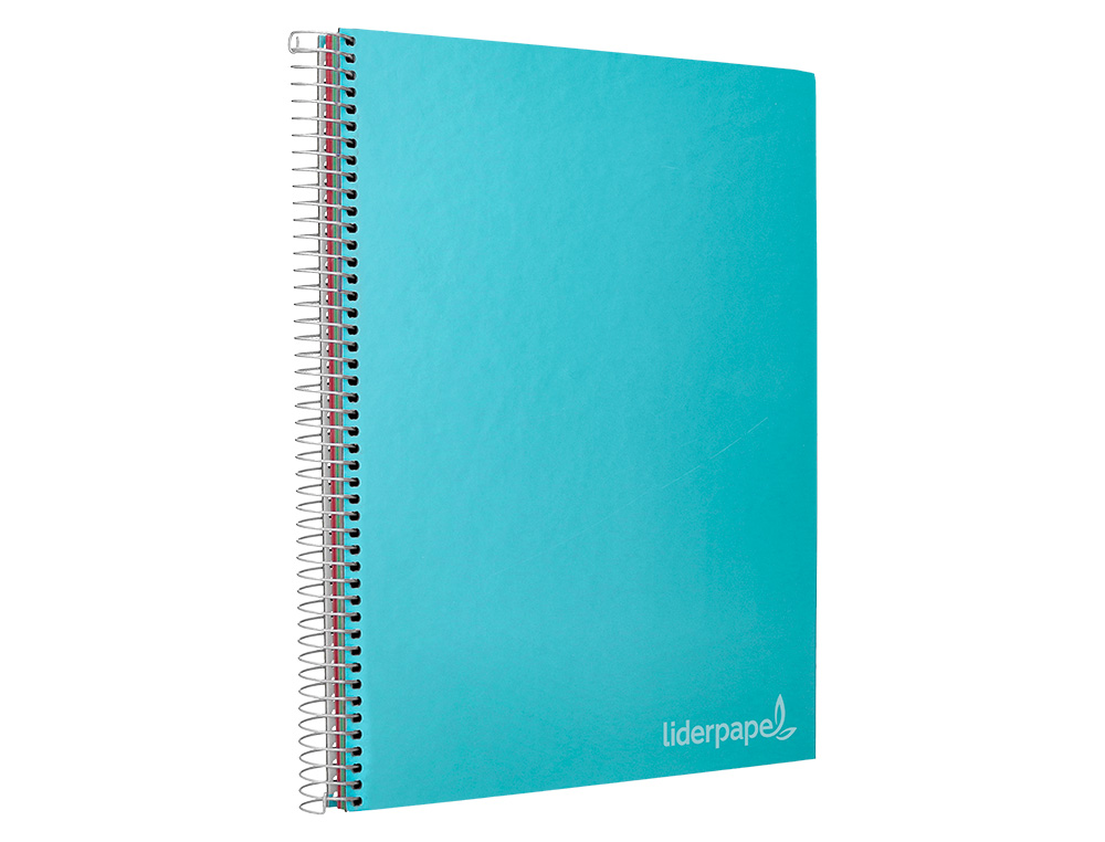 CADERNO ESPIRAL LIDERPAPEL JOLLY MICRO DIN A4 CAPA FORRADA 140 F 75 GR QUADRICULA 5MM 5 BANDAS DE CORES 4 FUROS COR CELE