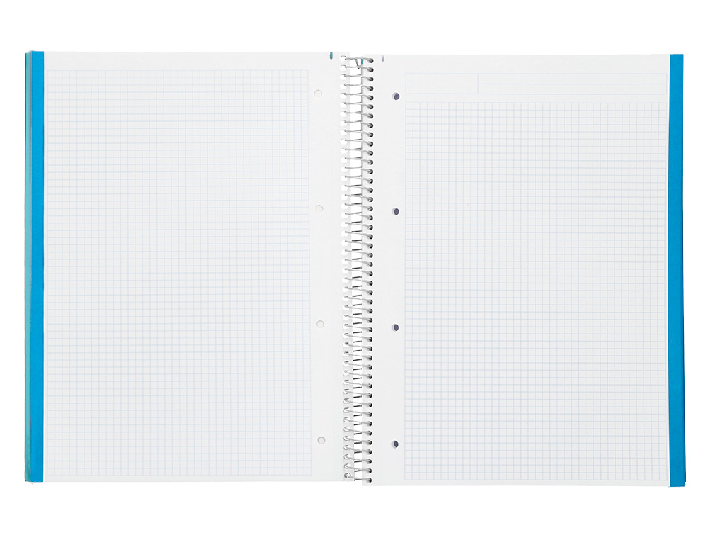 CADERNO ESPIRAL LIDERPAPEL JOLLY MICRO DIN A4 CAPA FORRADA 140 F 75 GR QUADRICULA 5MM 5 BANDAS DE CORES 4 FUROS COR CELE