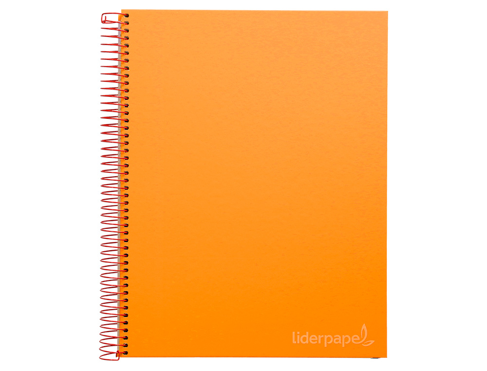 CADERNO ESPIRAL LIDERPAPEL JOLLY MICRO DIN A4 CAPA FORRADA 140 F 75 GR QUADRICULA 5MM 5 BANDAS DE CORES 4 FUROS COR LARA