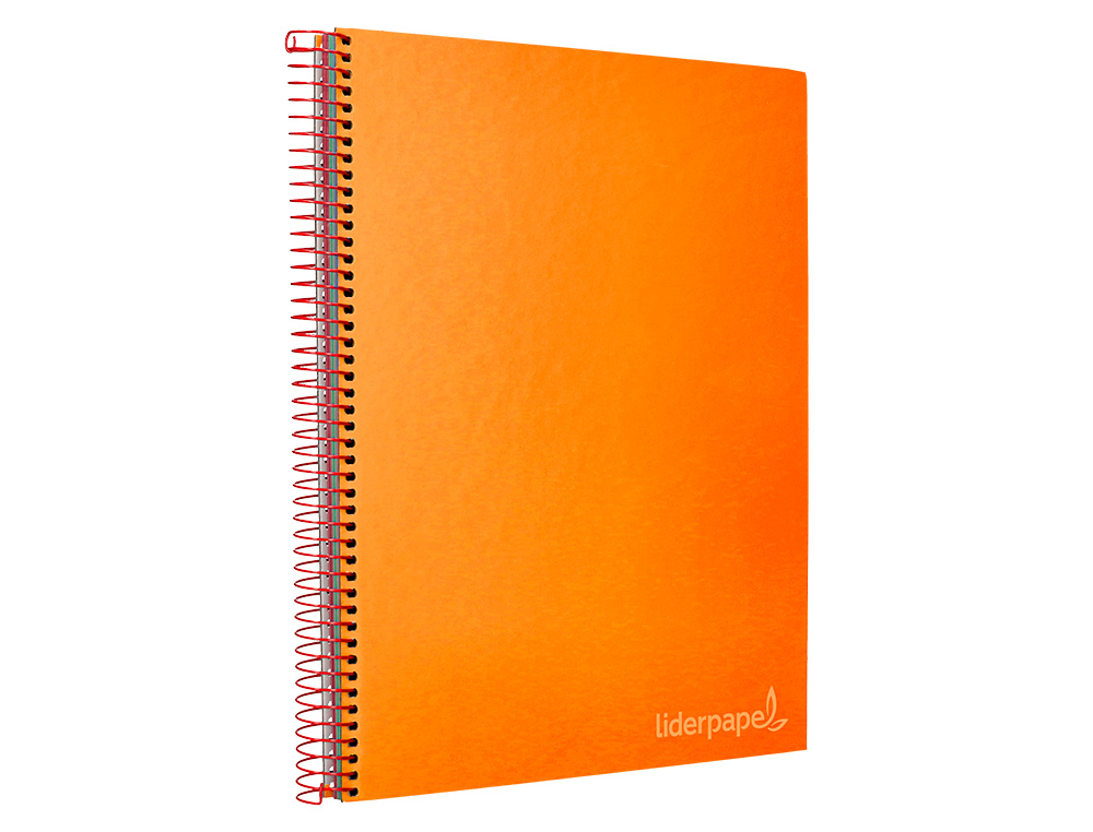 CADERNO ESPIRAL LIDERPAPEL JOLLY MICRO DIN A4 CAPA FORRADA 140 F 75 GR QUADRICULA 5MM 5 BANDAS DE CORES 4 FUROS COR LARA