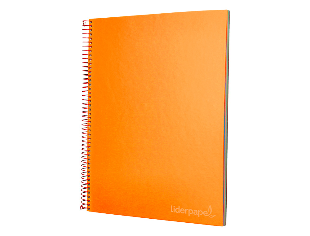 CADERNO ESPIRAL LIDERPAPEL JOLLY MICRO DIN A4 CAPA FORRADA 140 F 75 GR QUADRICULA 5MM 5 BANDAS DE CORES 4 FUROS COR LARA
