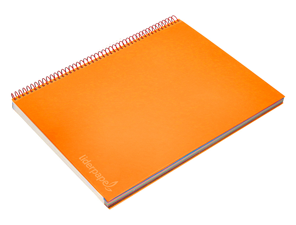 CADERNO ESPIRAL LIDERPAPEL JOLLY MICRO DIN A4 CAPA FORRADA 140 F 75 GR QUADRICULA 5MM 5 BANDAS DE CORES 4 FUROS COR LARA