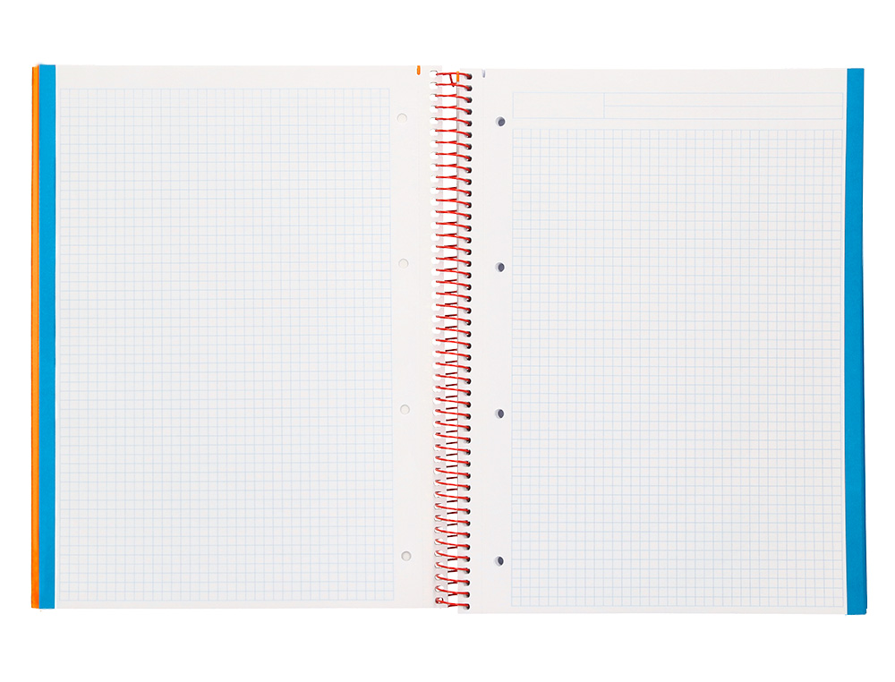 CADERNO ESPIRAL LIDERPAPEL JOLLY MICRO DIN A4 CAPA FORRADA 140 F 75 GR QUADRICULA 5MM 5 BANDAS DE CORES 4 FUROS COR LARA