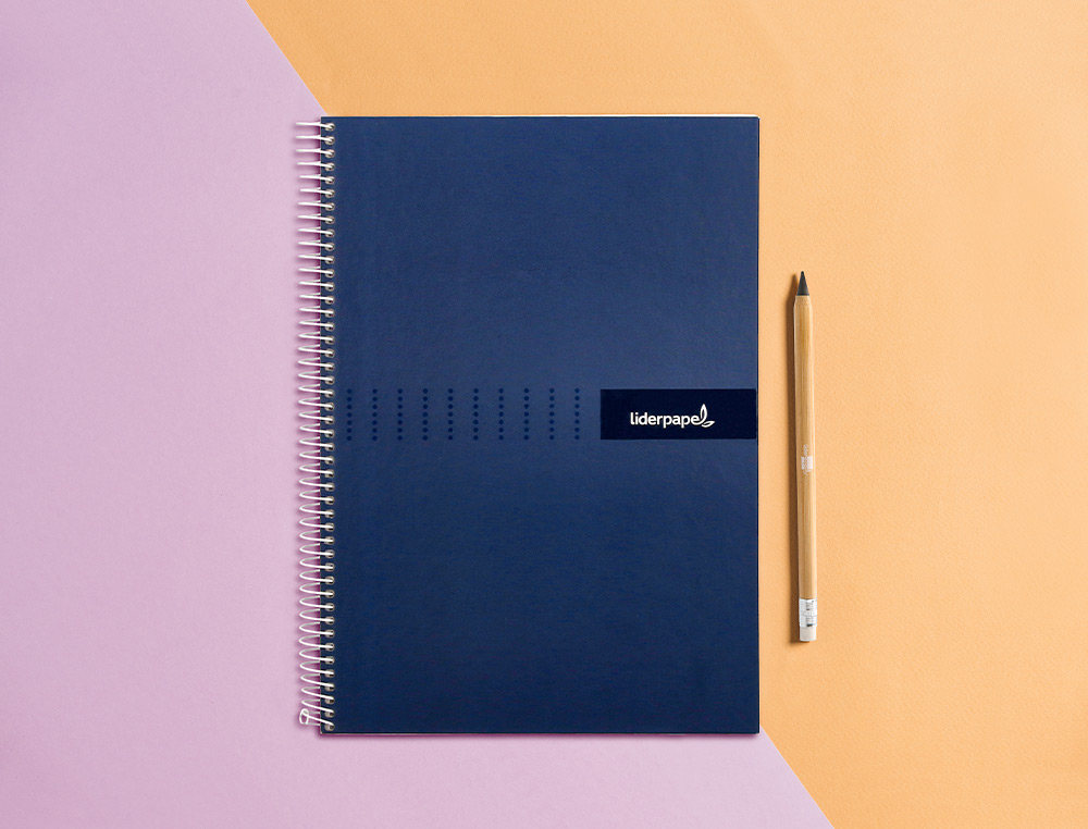 CADERNO ESPIRAL LIDERPAPEL CRAFTY DIN A4 CAPA FORRADA 80 F 90 GR PAUTADO COM MARGEM CORES SORTIDAS