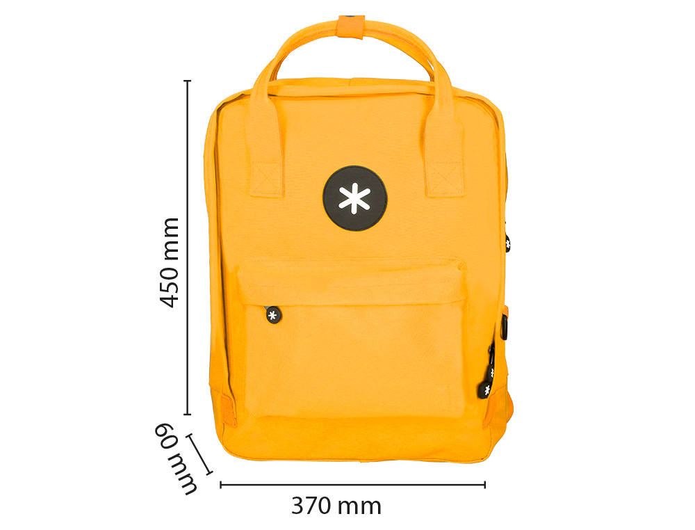 MOCHILA 2 ASAS E BOLSOS EXTERIORES MOSTARDA 300X115X390 MM