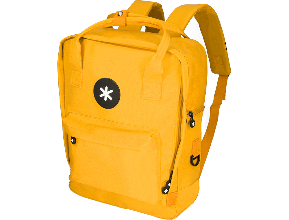 MOCHILA 2 ASAS E BOLSOS EXTERIORES MOSTARDA 300X115X390 MM