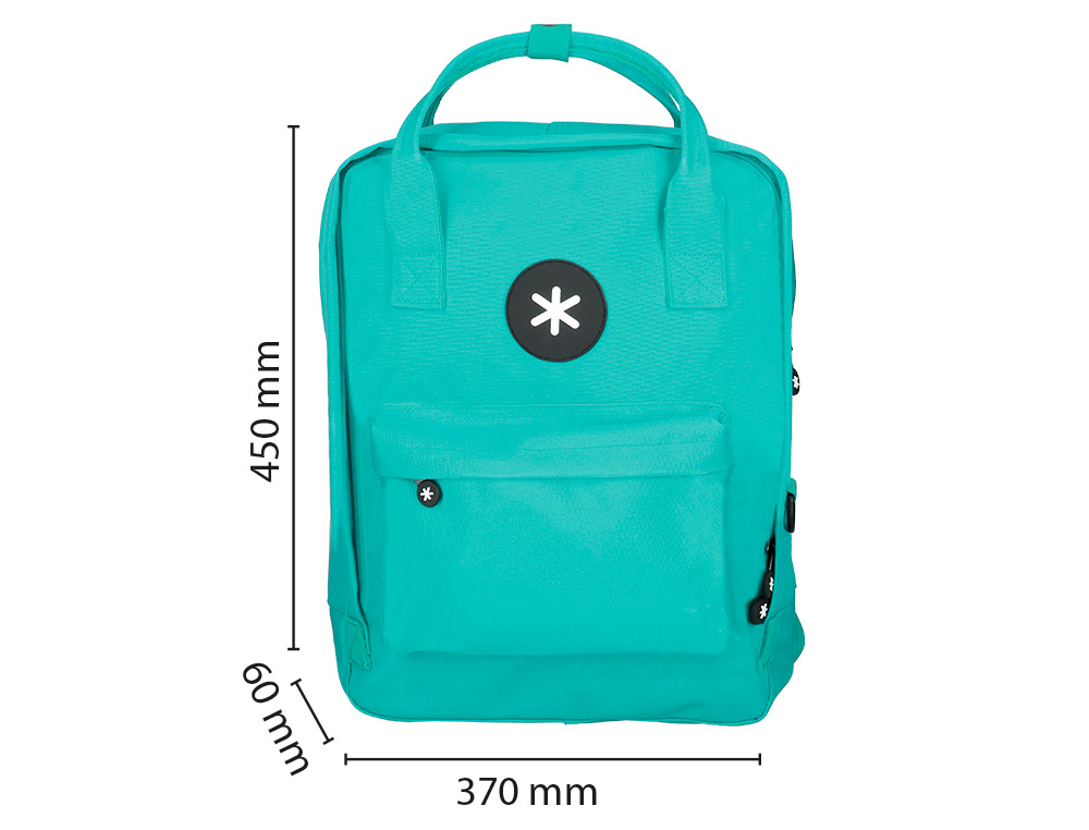 MOCHILA 2 ASAS E BOLSOS EXTERIORES MENTA 300X115X390 MM