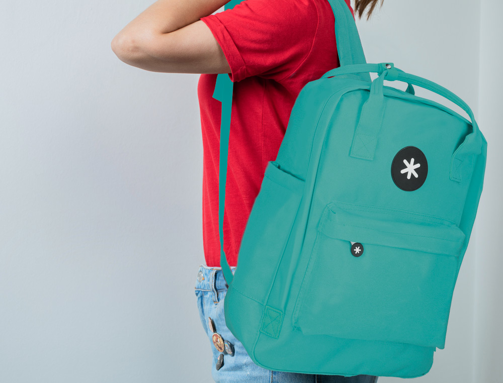 MOCHILA 2 ASAS E BOLSOS EXTERIORES MENTA 300X115X390 MM