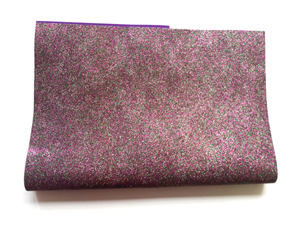 GOMA EVA COM PURPURINA LIDERPAPEL 50X70CM 60GR ESPESSURA 2 MM BICOLOR ROSA VERDE