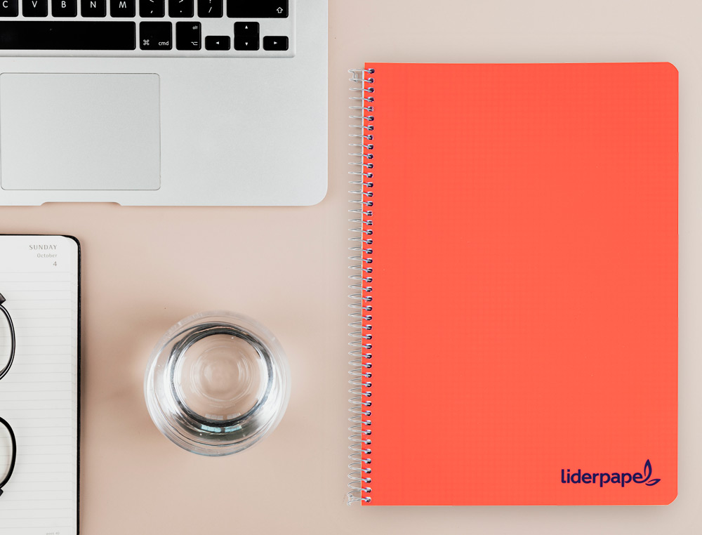 CADERNO ESPIRAL LIDERPAPEL WONDER DIN A4 CAPA PLASTICO 80 F 90 GR LISO CORES SORTIDAS