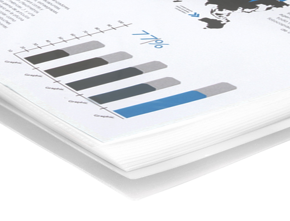 CAPA CATALOGO LIDERPAPEL COM ESPIRAL 20 BOLSAS POLIPROPILENO DIN A5 TRANSPARENTE