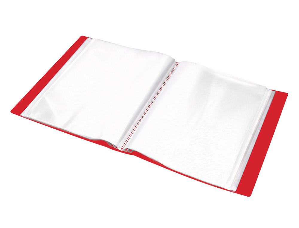 CAPA CATALOGO LIDERPAPEL 20 BOLSAS DIN A4 VERMELHO TRANSLUCIDO