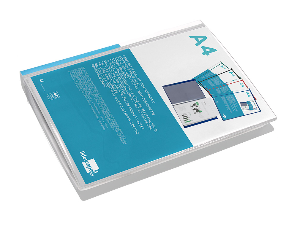 CAPA CATALOGO LIDERPAPEL 40 BOLSAS DIN A4 TRANSPARENTE