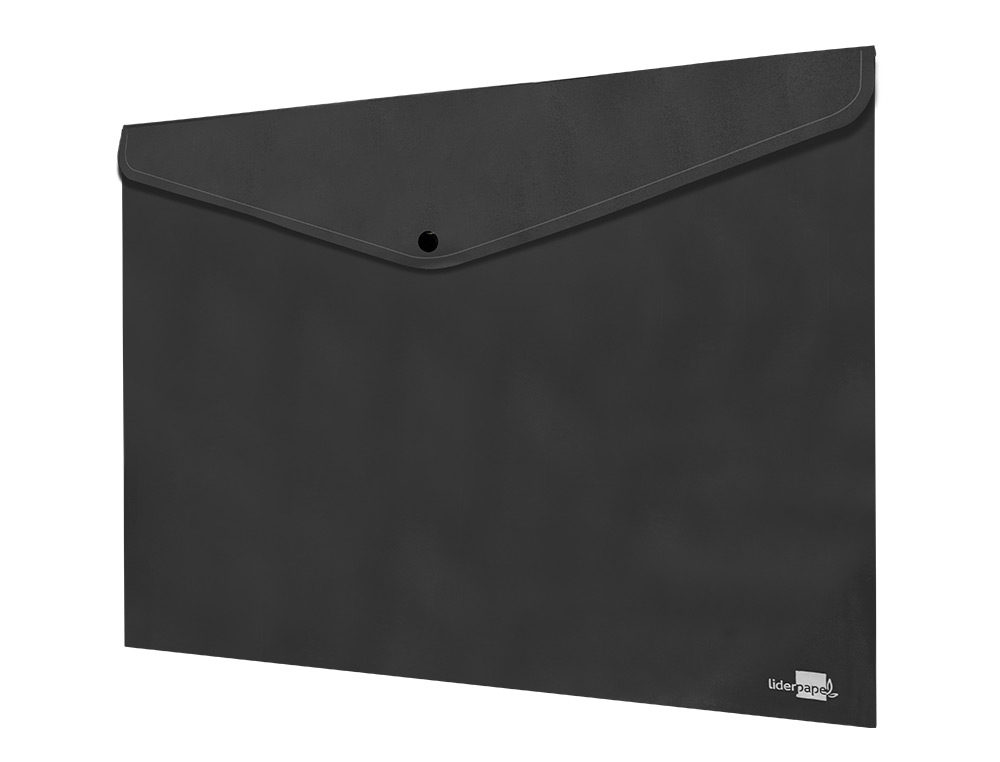 BOLSA PORTA DOCUMENTOS LIDERPAPEL COM MOLA DIN A3 PRETO OPACO