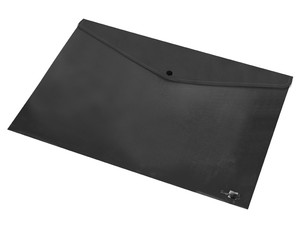 BOLSA PORTA DOCUMENTOS LIDERPAPEL COM MOLA DIN A3 PRETO OPACO