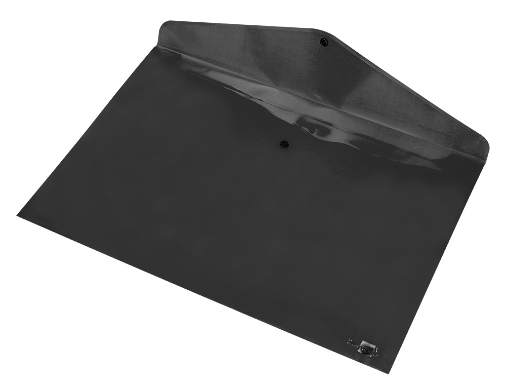 BOLSA PORTA DOCUMENTOS LIDERPAPEL COM MOLA DIN A3 PRETO OPACO