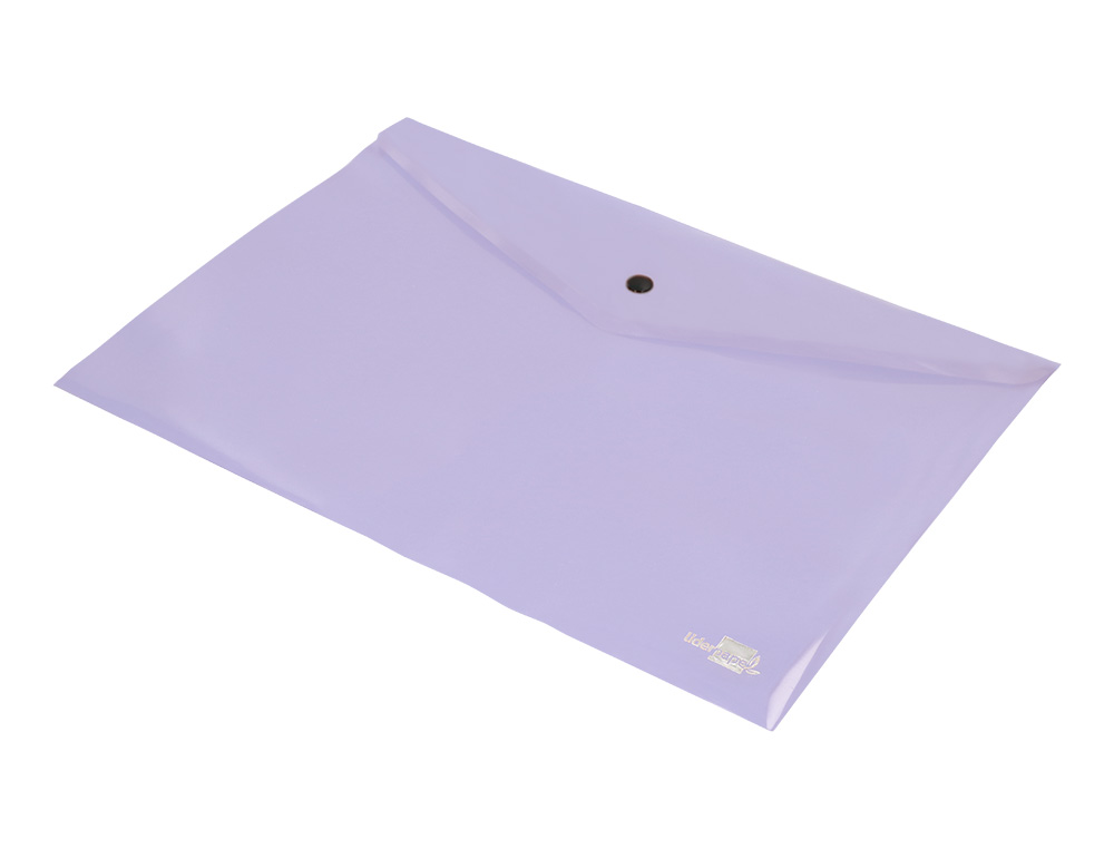 BOLSA PORTA DOCUMENTOS LIDERPAPEL COM MOLA DIN A4 LAVANDA OPACO 50 FOLHAS