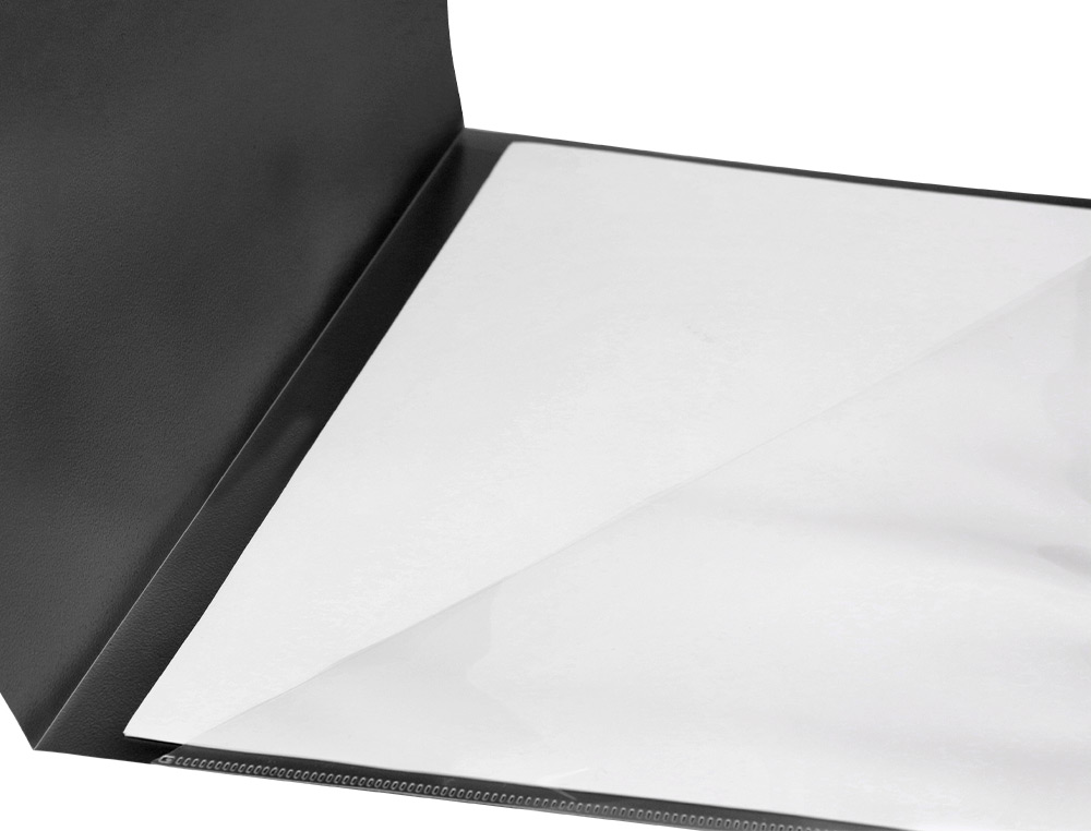BOLSA DOSSIER LIDERPAPEL DIN A4 POLIPROPILENO 180 MICRONS PRETO OPACO 20 FOLHAS