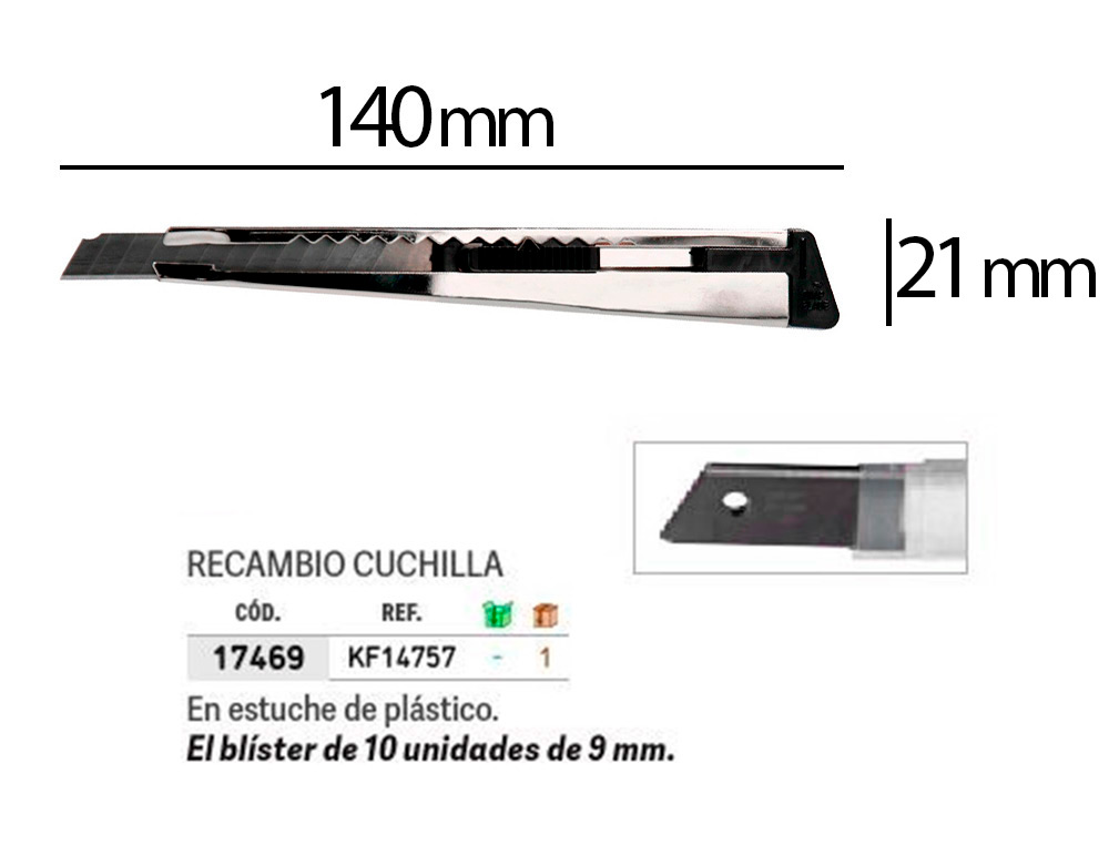 X-ATO Q-CONNECT ESTREITO METALICO LAMINA DE ACO 9 MM DE LARGURA COMPRIMENTO 140 MM BLISTER DE 1 UNIDADE
