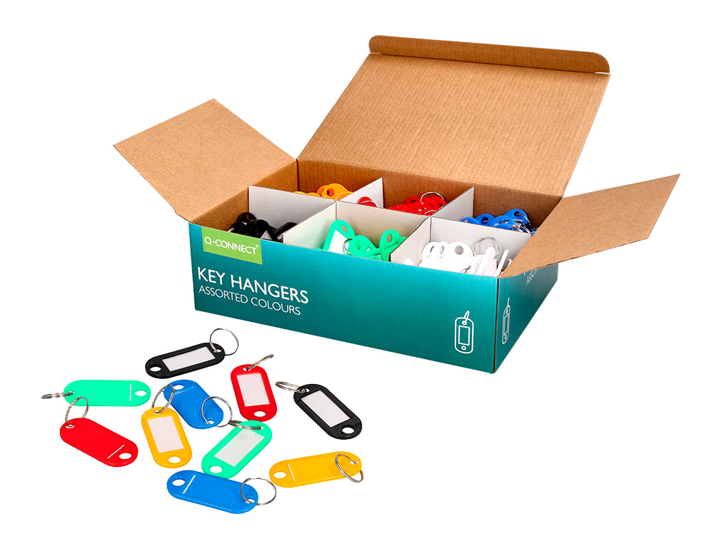 EXPOSITOR 240 CHAVEIROS PORTA-ETIQUETAS Q-CONNECT CORES SORTIDAS