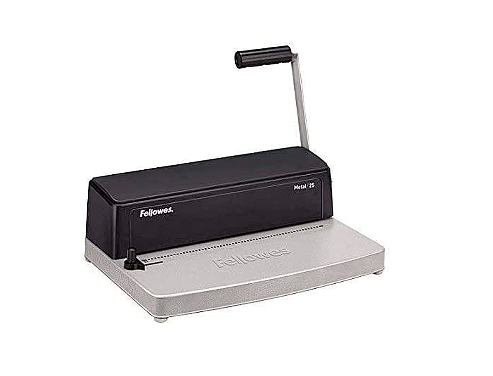 ENCADERNADORA FELLOWES PARA ESPIRAL METALICA 25 PERFURA 10 FOLHAS FORMATO A4 ENCADERNA ATE 450 FOLHAS