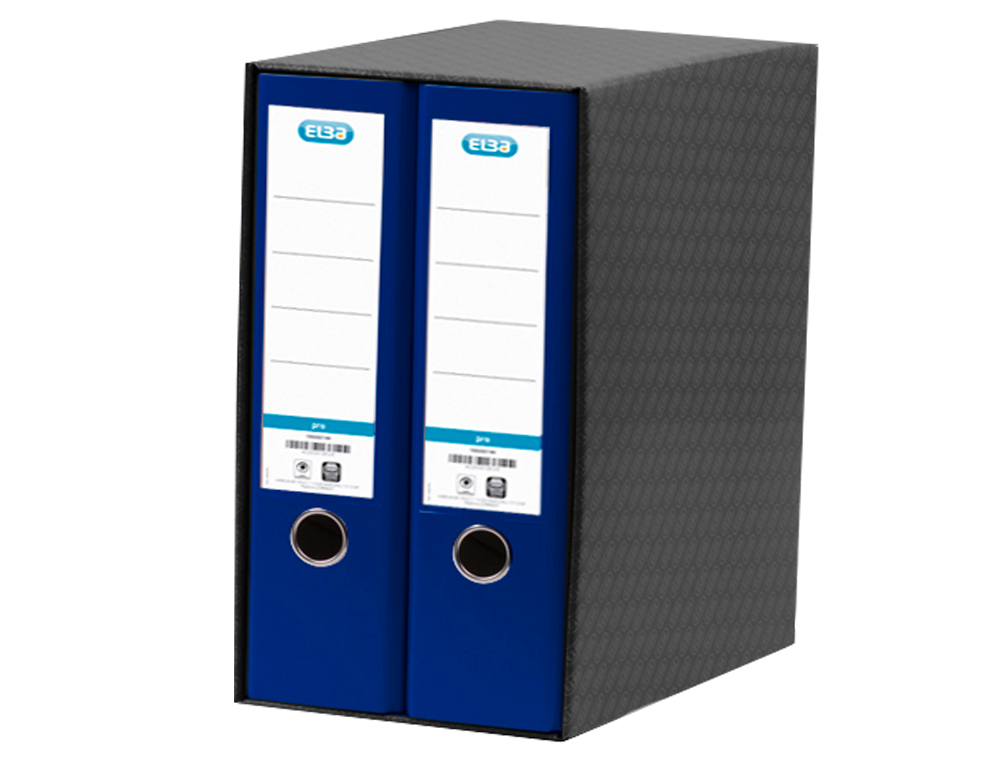 MODULO ELBA 2 PASTA DE ARQUIVO DE ALAVANCA DIN A4 COM RADO 2 ANEIS AZUL LOMBADA DE 80 MM