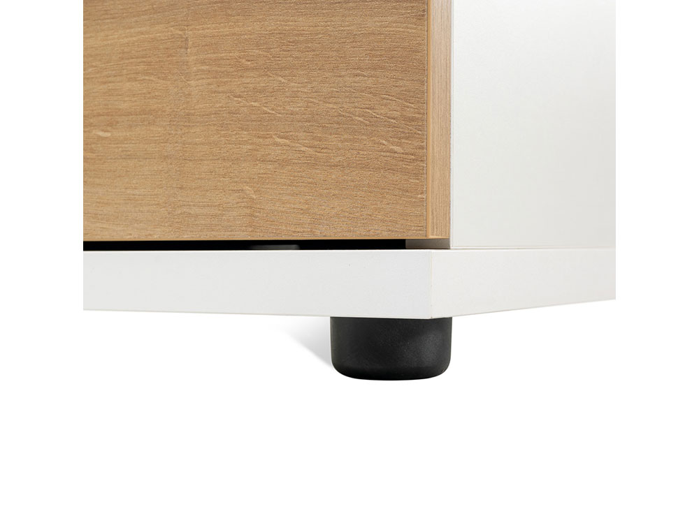 ARMARIO ROCADA COM QUATRO GAVETAS SERIE STORE 60X50X72 CM ACABAMENTO AB01 ALUMINIO/FAIA