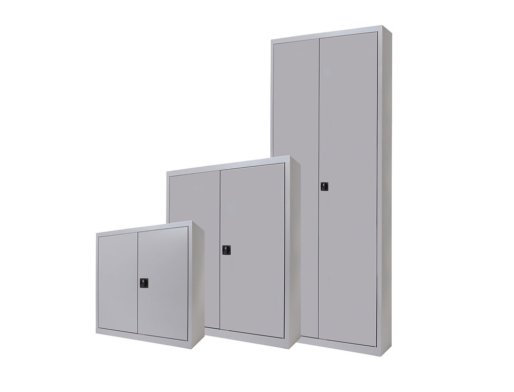 ARMARIO METALICO ROCADA DOIS PORTAS INCLUI UMA PRATELEIRA 90X70X45 CM ACABAMENTO AC00 CINZA/CINZA