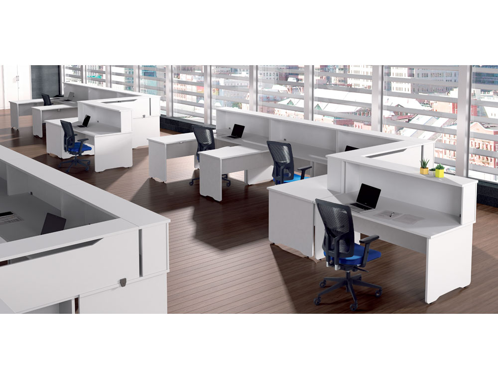 APOIO DE SECRETARIA ROCADA VALIDO PARA MESAS WORK METAL EXECUTIVE 140X30X40 CM ACABAMENTO AW04 BRANCO/BRANCO