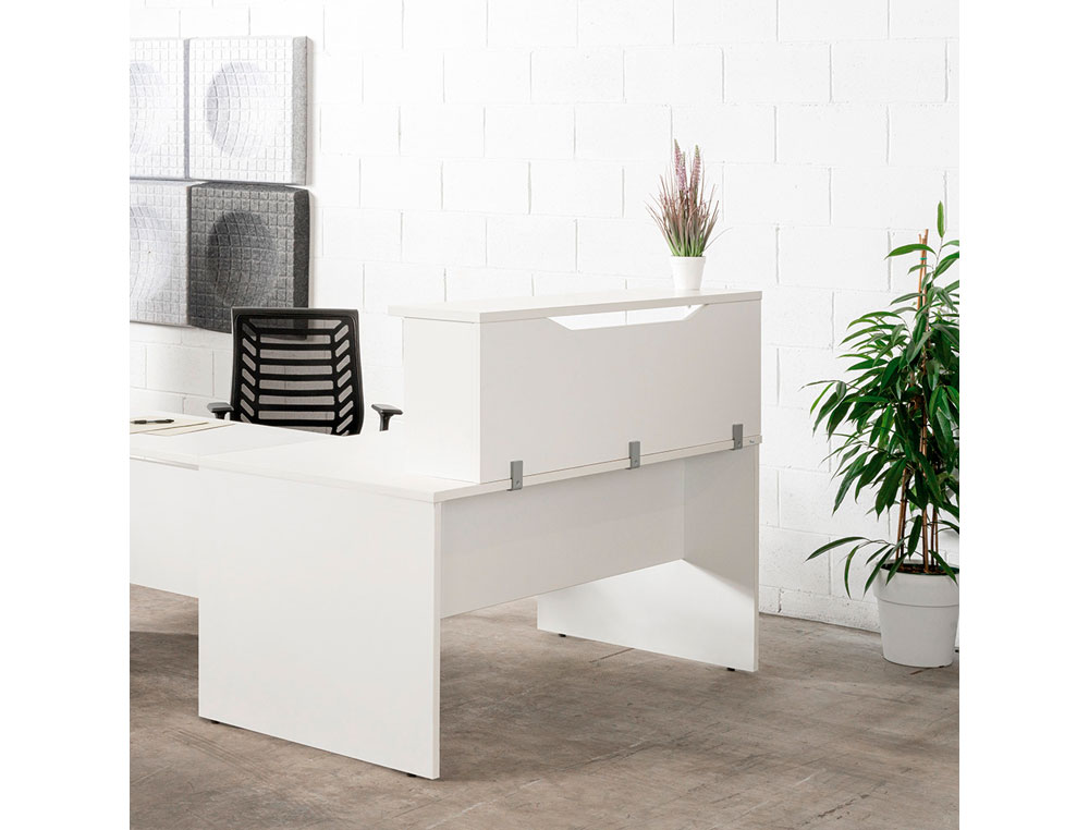 APOIO DE SECRETARIA ROCADA VALIDO PARA MESAS WORK METAL EXECUTIVE 140X30X40 CM ACABAMENTO AW04 BRANCO/BRANCO