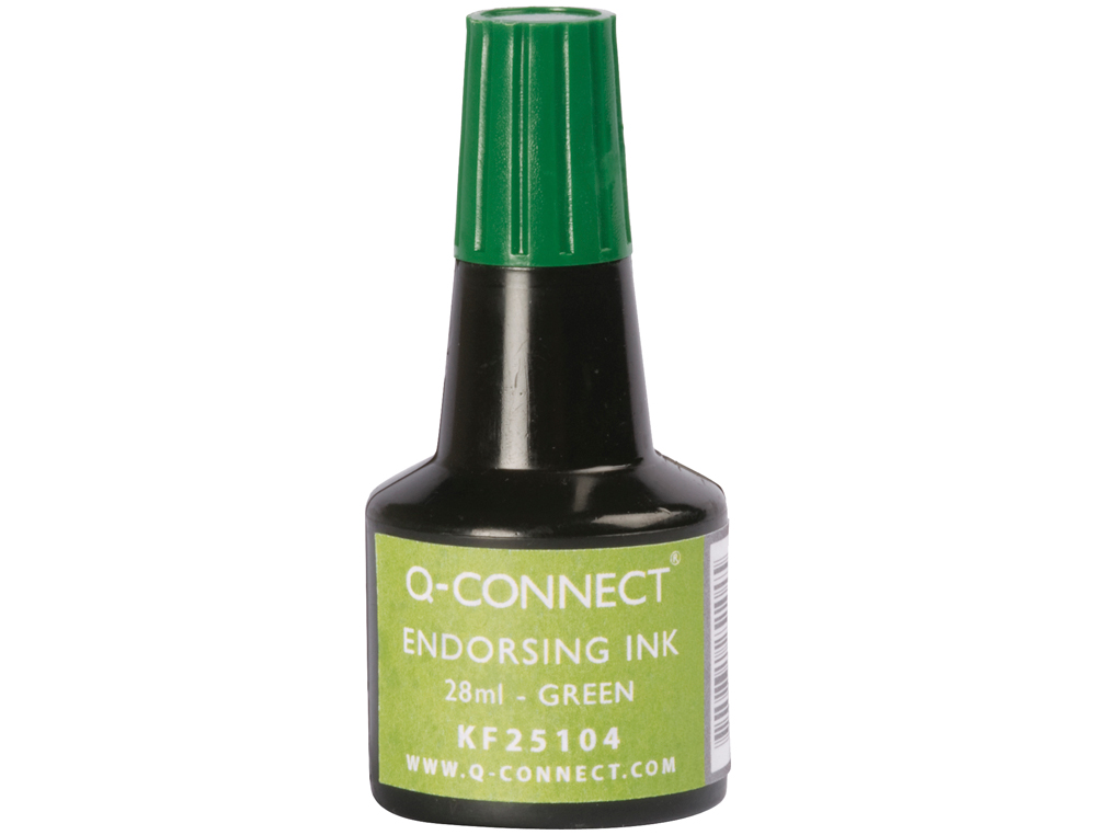 TINTA PARA ALMOFADA Q-CONNECT VERDE FRASCO 28 ML