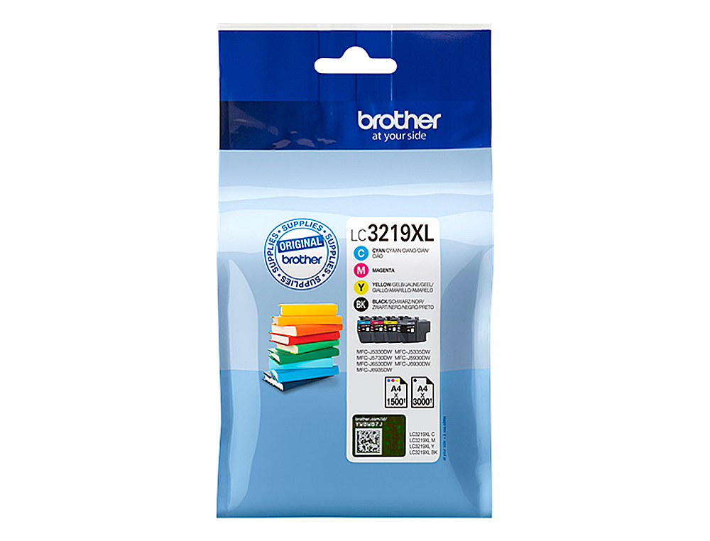 TINTEIRO BROTHER LC3219XLVAL UMLTIPACK 4 CORES PRETO / AMARELO / CIAN / MAGENTA ALTA CAPACIDADE 3000 PAG PRETO
