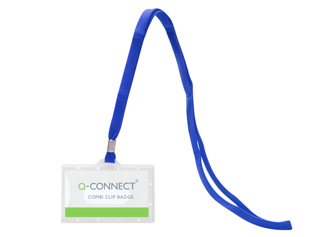 IDENTIFICADOR Q-CONNECT KF17112 COM CORDAO PLANO AZUL E ABERTURA LATERAL 94X60 MM