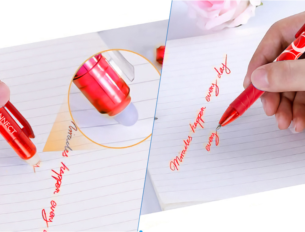 ESFEROGRAFICA Q-CONNECT RETRATIL APAGAVEL 0,7 MM COR VERMELHO