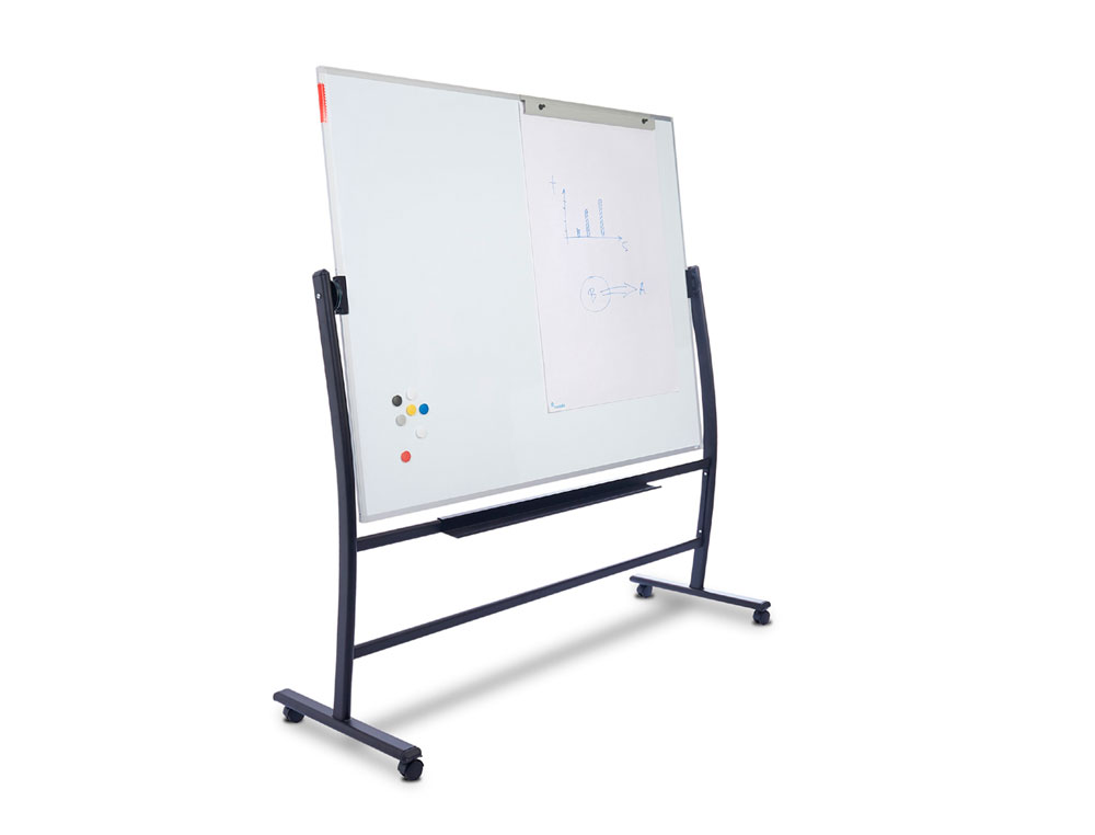 QUADRO BRANCO ROCADA VITRIFICADO MAGNETICO COM SUPORTE DUPLA FACE 90X120 CM