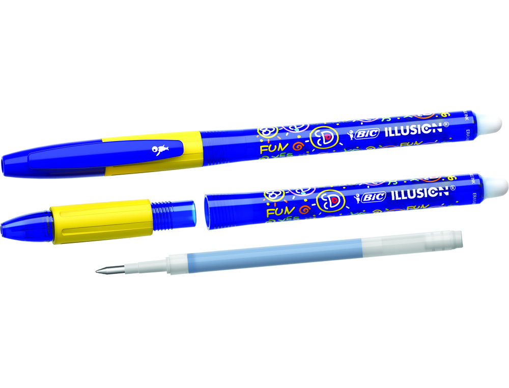 ESFEROGRAFICA BIC GELOCITY ILLUSION APAGAVEL AZUL PONTA DE 0,7 MM