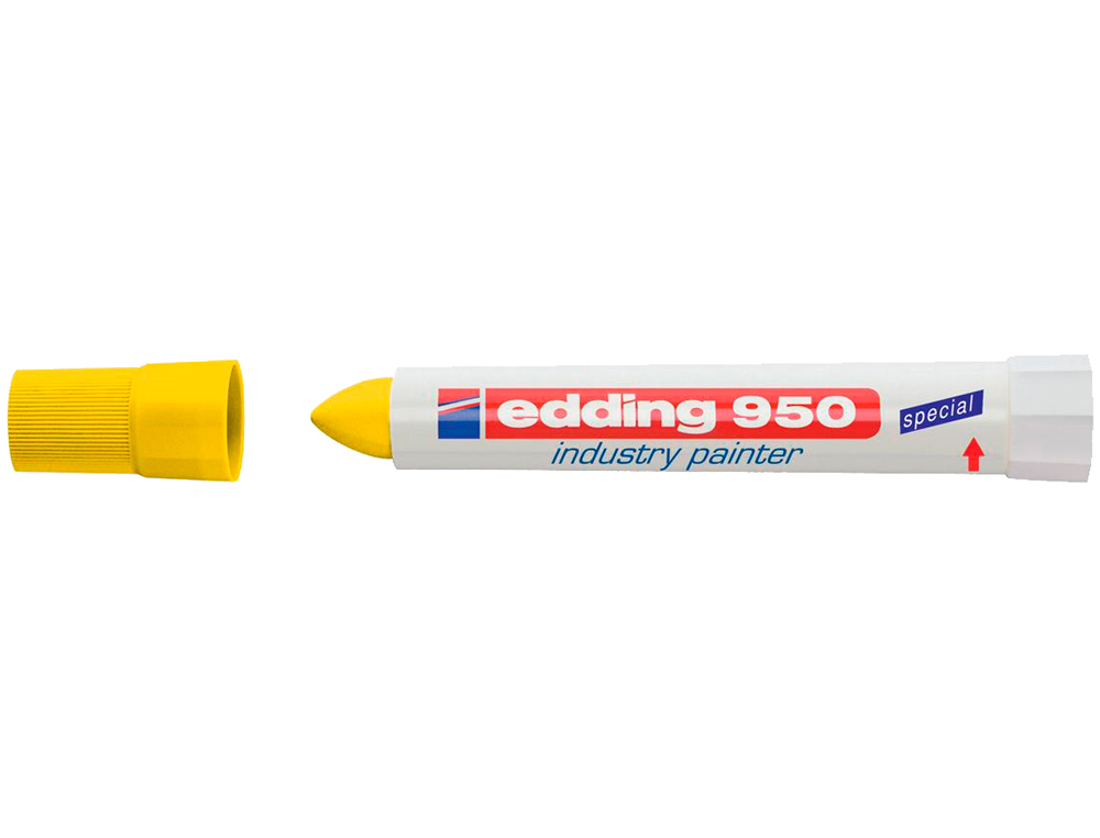 MARCADOR EDDING PERMANENTE 950 PASTA OPACA AMARELO PONTA REDONDA 10 MM PARA SUPERFICIES OXIDADAS/RUGOSAS