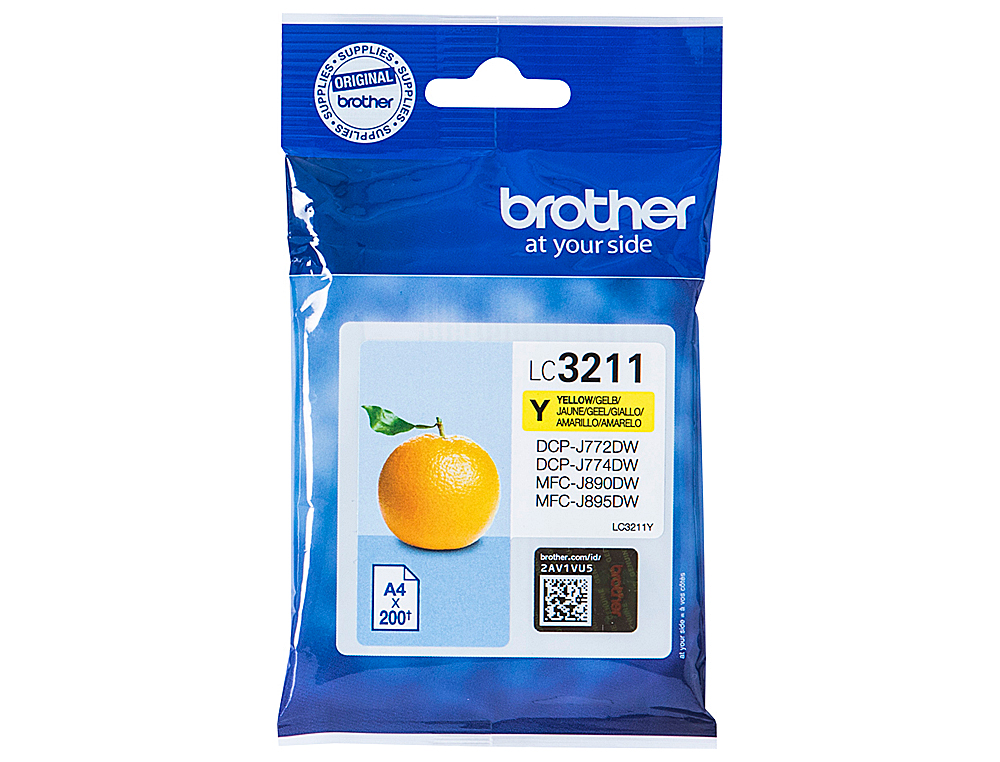 TINTEIRO BROTHER LC3211Y DCP-J572 / DCP-J772 / DCP-J774 / MFC-J890 / MFC-J895 AMARELO 200 PAG