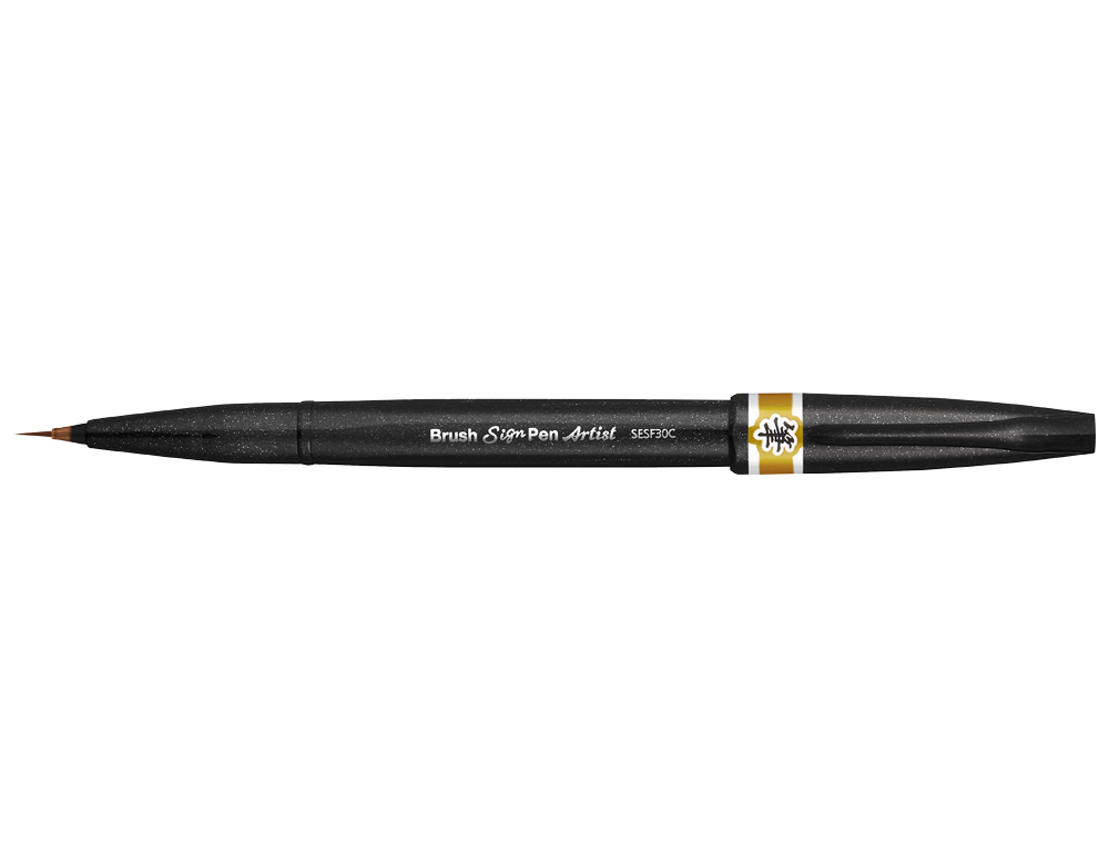 CANETA PINCEL PENTEL ARTIST COR OCRE