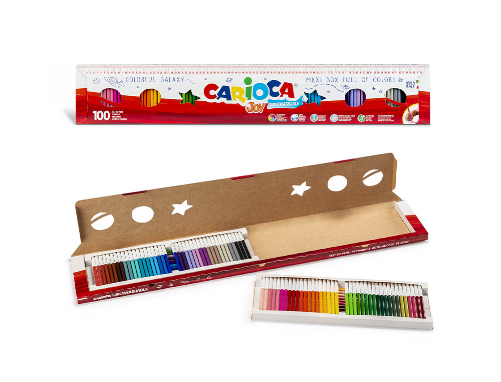 ROTULADOR CARIOCA JOY METRO CAJA DE 96 UNIDADES COLORES SURTIDOS