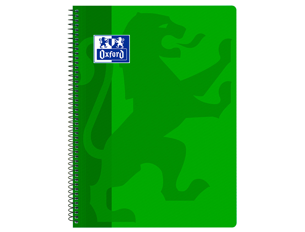 CADERNO ESPIRAL OXFORD SCHOOL CLASSIC CAPA POLIPROPILENO FOLIO 80 FOLHAS QUADRICULA 4 MM COM MARGEM VERDE