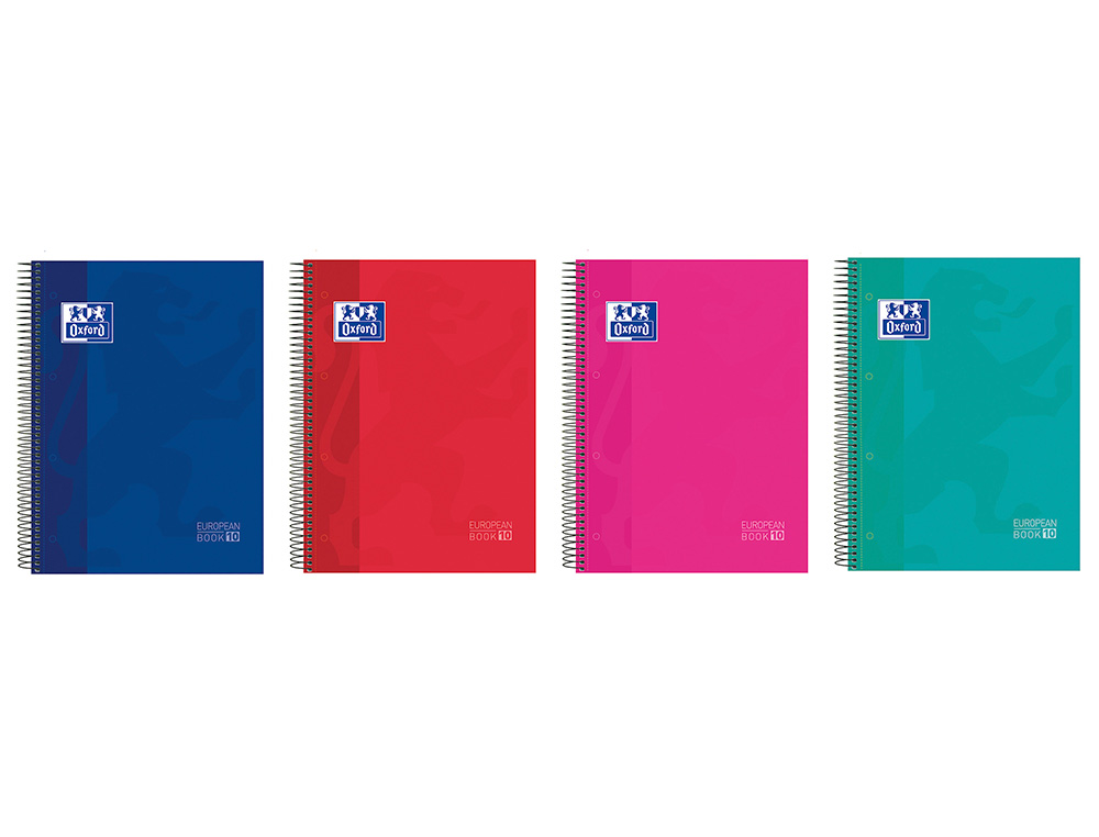 CADERNO ESPIRAL OXFORD EUROPEANBOOK 10 SCHOOL CLASSIC CAPA EXTRADURA DIN A4+ 150 FOLHAS QUADRICULA 5 MM COM MARGEM